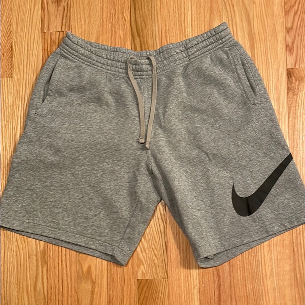 Nike Gray and Black Athletic Shorts with Elastic Waistband